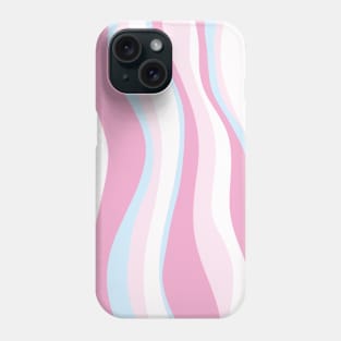 Retro Wavy Lines Abstract Pattern in Pink and Light Blue Phone Case
