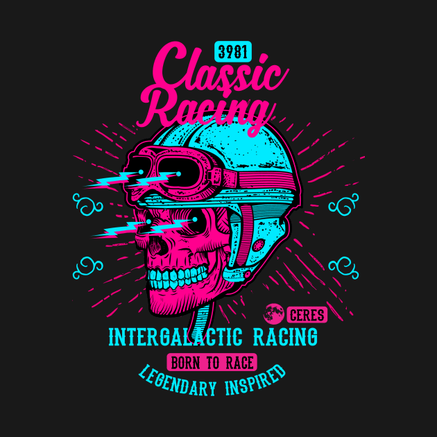 Classic Racing Intergalactic Skull by TOKEBI