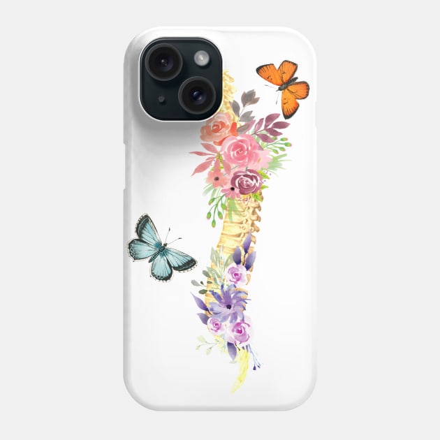 Floral Spine Anatomy Phone Case by Bluepress