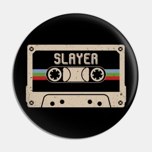 Personalized Slayer Name Birthday Vintage Cassette Tape Pin