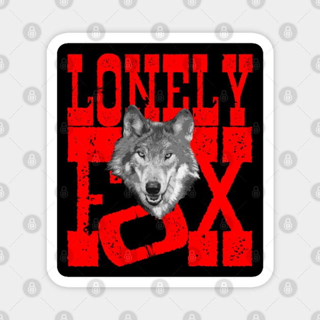 custom design "lonely fox" T shirt Magnet by nowbix