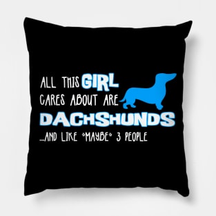 All this GIRL cares about are DACHSHUNDS and like *maybe* 3 people Pillow