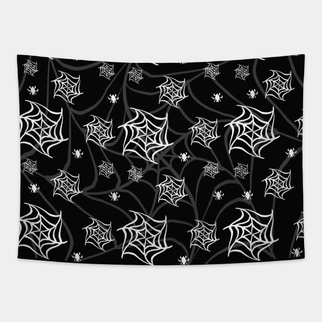 Spider web Halloween Tapestry by Xatutik-Art