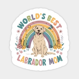 World's Best Labrador Mom Colorful Rainbow Floral Magnet