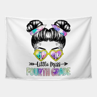 Little Miss Fourth Grade Girls Back To School Shirt Daughter Tapestry