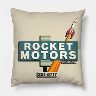 Retro Defunct Rocket Motors Auto Dealership Tulsa OK Pillow