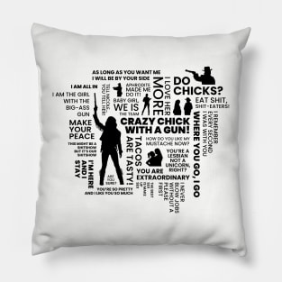 Wynonna Earp Quotes Word Cloud - Black Pillow