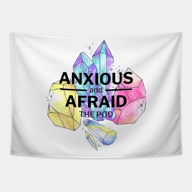 Colorful Gems Logo Tapestry by Anxious and Afraid the pod