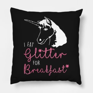 I Eat Glitter Unicorn - Dark Pillow