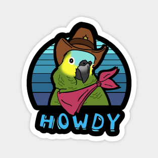 Aesthetic Howdy Cowboy Blue Fronted Amazon Magnet