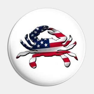 Stars and Stripes crab Pin