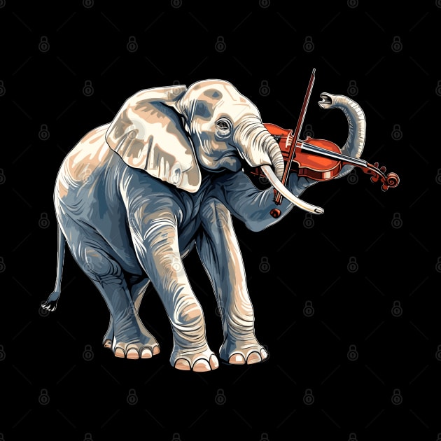 Elephant playing violin by Graceful Designs