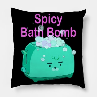 Retro inscription "Spicy bath bomb" Pillow