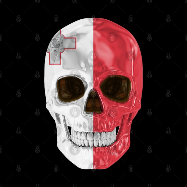 Malta Flag Skull - Gift for Maltese With Roots From Malta by Country Flags