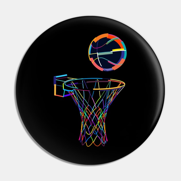 Basketball - Basketball Colorful Pin by Kudostees