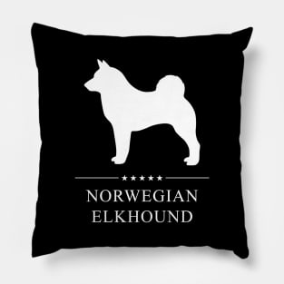 Norwegian Elkhound Dog White Silhouette Pillow