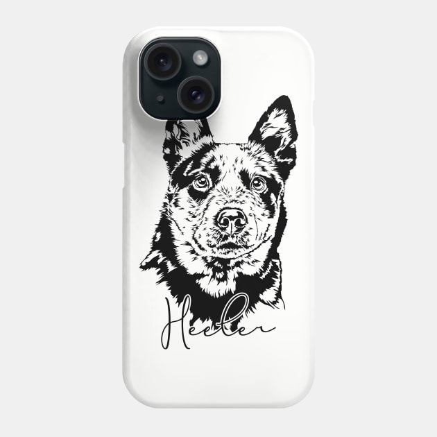 Funny Blue Heeler lover dog portrait Phone Case by wilsigns