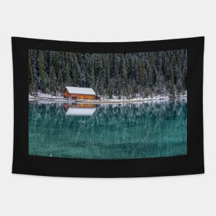 Lake Louise Christmas Card Tapestry