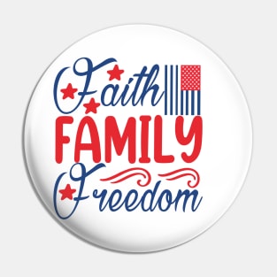 Patriotic Shirts for Men & Women American Flag Shirt Faith Family Freedom Graphic Tee USA Star Stripes Pin