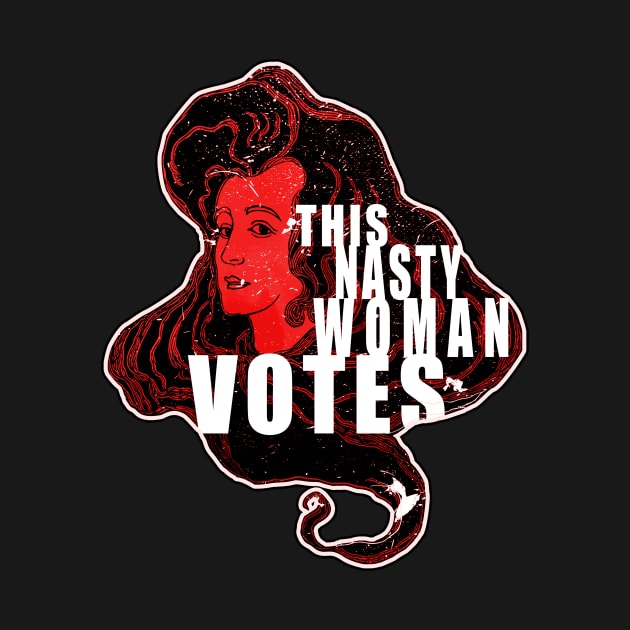 This Nasty Woman Votes Vintage Retro Red by Glass Table Designs