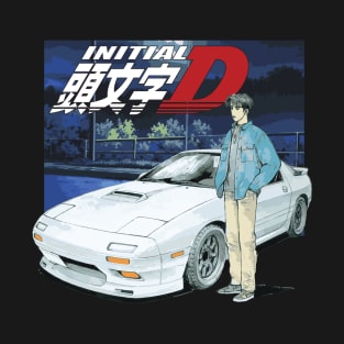 Initial D FC RX7 Stage 1 Drifting - Ryosuke Takahash RedSuns night drive anime T-Shirt