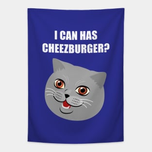 Funny Cat Meme Can I Has Cheezburger? Tapestry