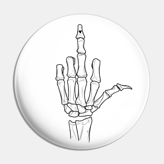 Cute Skeleton Hand Pin by Naimly