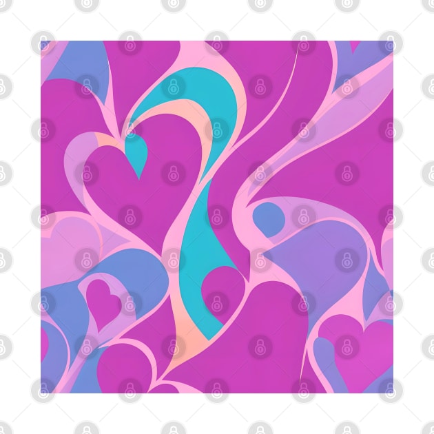 Abstract Pink Rose Heart by Artilize