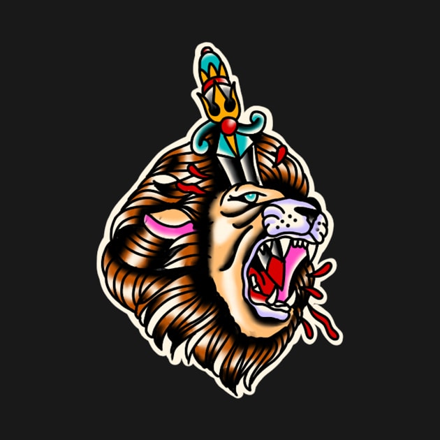 Lion Traditional tattoo by rafaelwolf