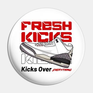 AJ 3 Retro White Cement Sneaker Pin