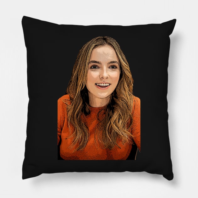 Jodie Comer in Orange Pillow by baranskini