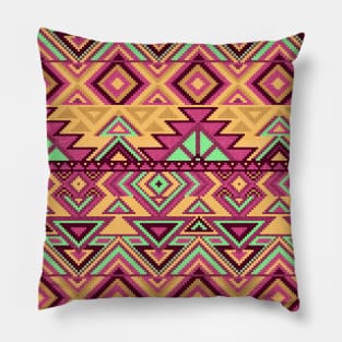 Ethnic pixel ornament #5 Pillow