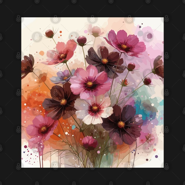 Chocolate Brown Cosmos Flower by Jenni Arts