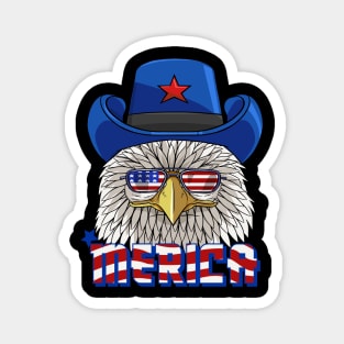 Merica Bald Eagle 4th Of July Magnet