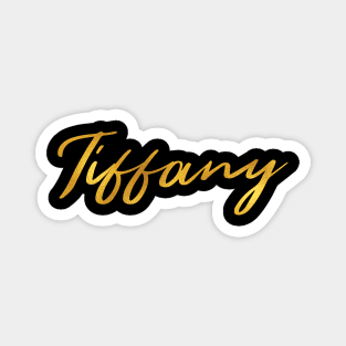 Tiffany Name Hand Lettering in Faux Gold Letters Magnet