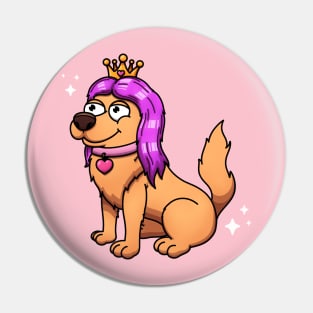 Cute Golden Retriever Princess Pin