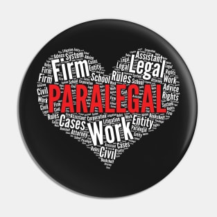 Paralegal Heart Shape Word Cloud Design product Pin