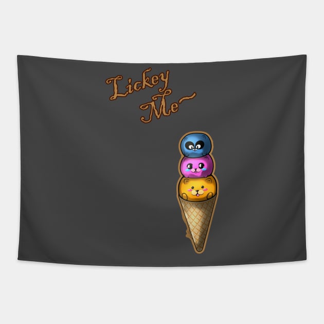 LickeyMe IceCreamWaffle Tapestry by LinYue