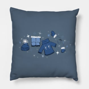 Winter weather snow lover gear cartoon illustration Pillow