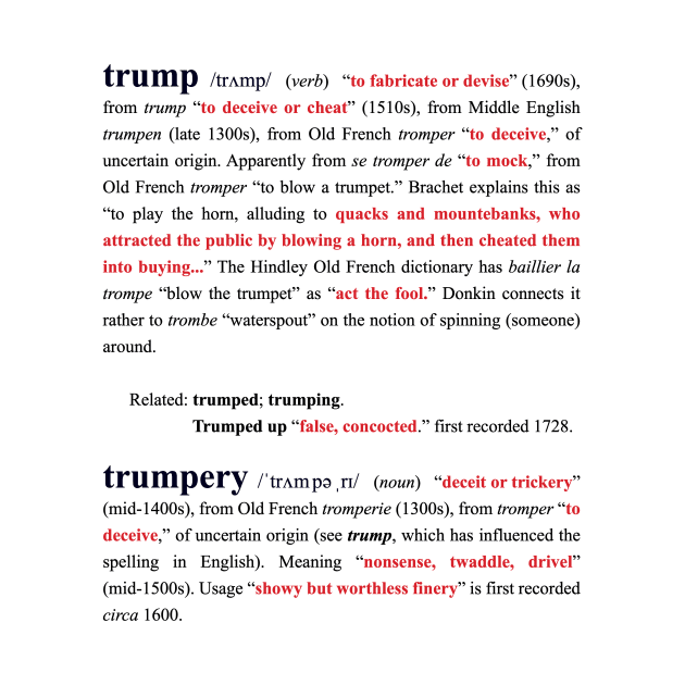 Etymology of "Trump" and "Trumpery" by matthew_greer