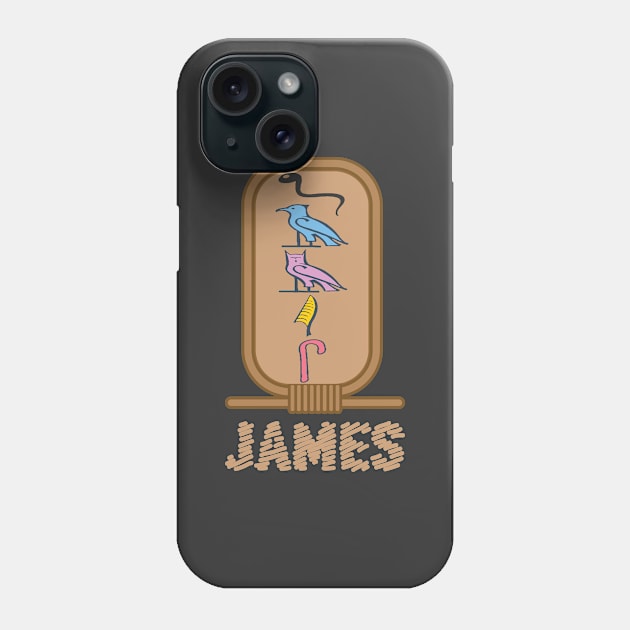 JAMES-American names in hieroglyphic letters-James, name in a Pharaonic Khartouch-Hieroglyphic pharaonic names Phone Case by egygraphics