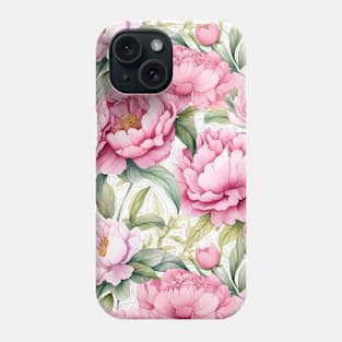 Peonies Watercolor Pattern #2 Phone Case