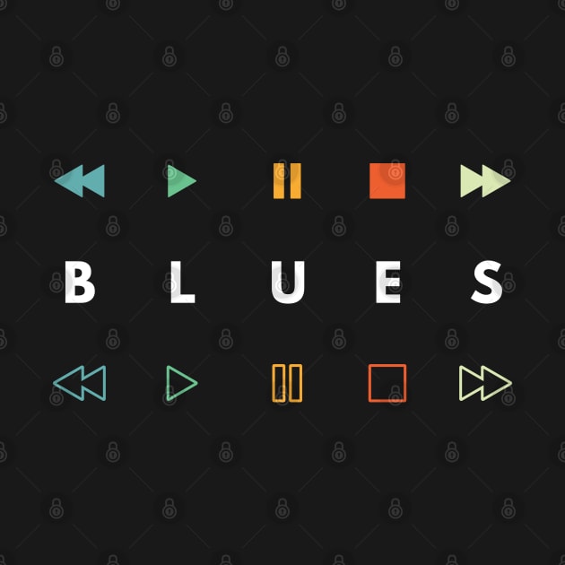 Blues Style Music Player Buttons Retro Colors by nightsworthy