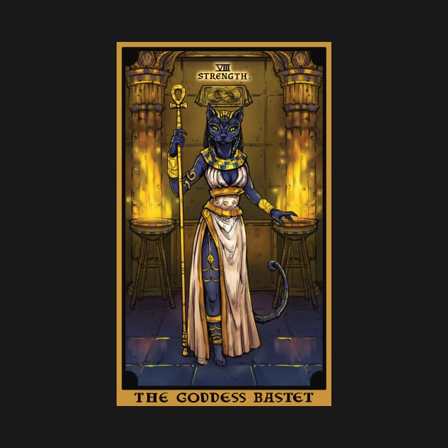 The Goddess Bastet Strength Tarot Card by TheGhoulishGarb