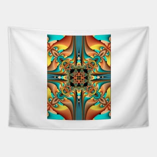 Decorative Symmetrical Kaleidoscope Pattern Tapestry