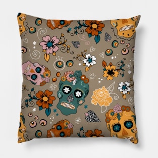 Sugar Skull Pattern Pillow