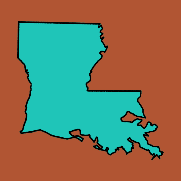 Louisiana - Teal Outline by loudestkitten