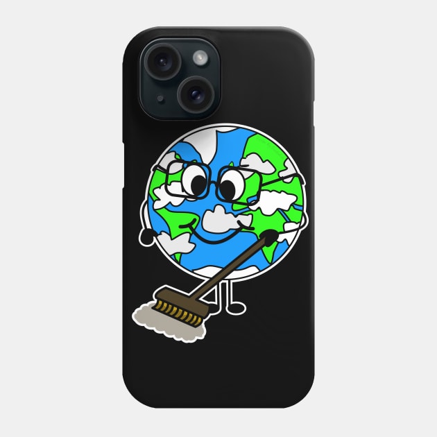 Earth Day Cleaning Sweeping Phone Case by doodlerob