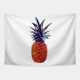 Retro vibrant tropical pineapple ananas Tapestry