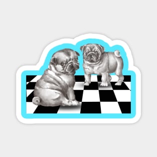 Two Cute Pugs Magnet